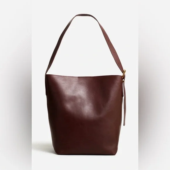 🤎 NWT Madewell The Essential Bucket Tote ~ Chocolate Raisin - Picture 2 of 10